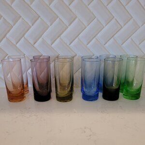 MCM Barware Handblown Shot Glasses Circa 1950's by Harry J Gilbert, Set of 12